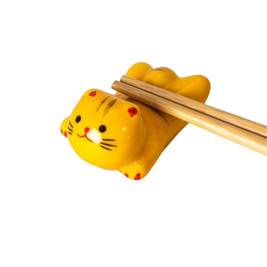 Urban Tokyo - Cat Chopsticks Rest 2"L Yellow (12/288)