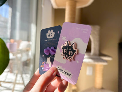 Camccat - Black Cat Punk Kitty Copper Plated Hard Enamel Pin