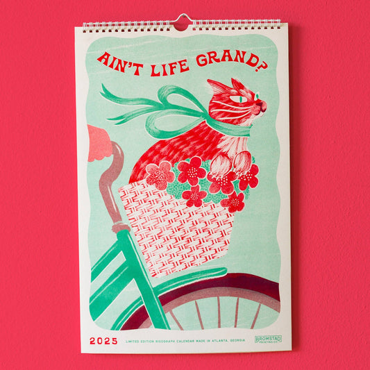 2025 Risograph Wall Calendar - Ain't Life Grand? Kitty Calendar