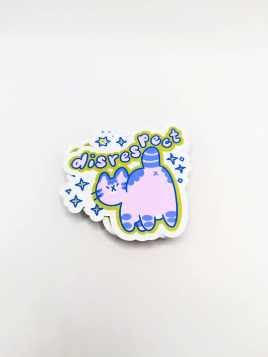"Disrespect" Cute Funny Cat Vinyl Sticker