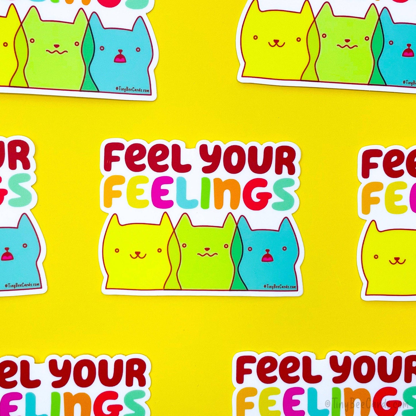 Feel Your Feelings Cat Vinyl Sticker