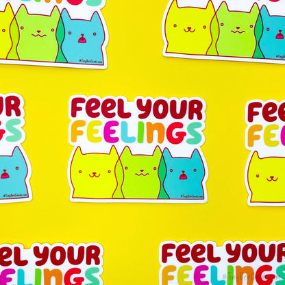 Feel Your Feelings Cat Vinyl Sticker