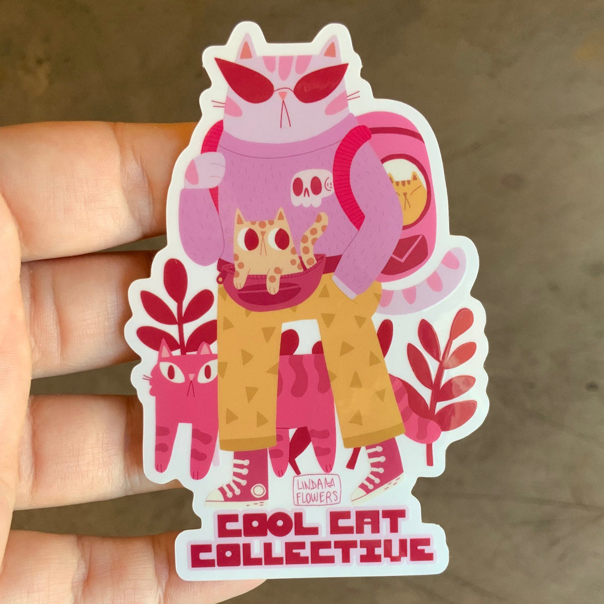 Cool Cat Collective Linda Flowers sticker