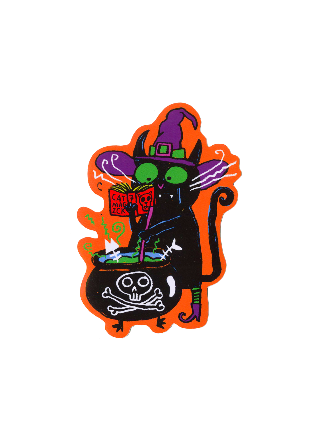 Cat witch sticker