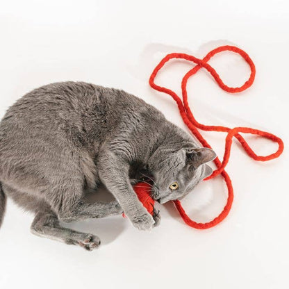 Wool Mouse Cat Toy 6-Foot-Tail - red rainbow unicorn dragon