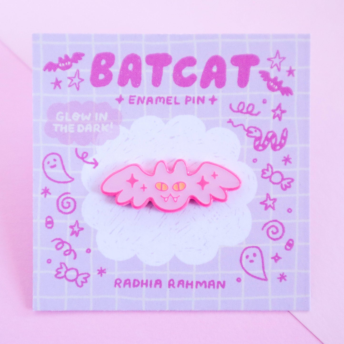 Bat Cat Enamel Pin