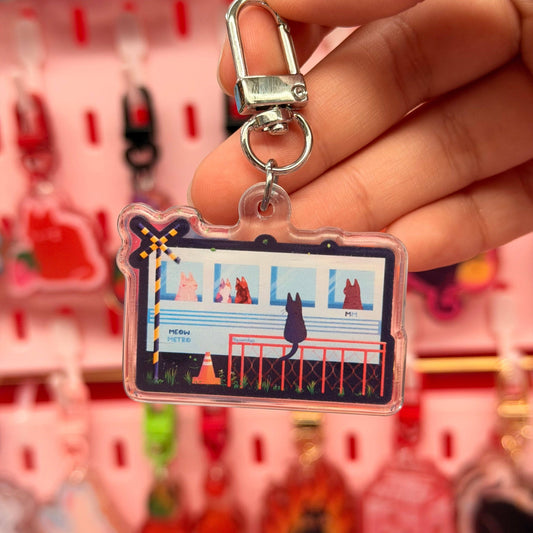 Meow Metro Cats Keychain