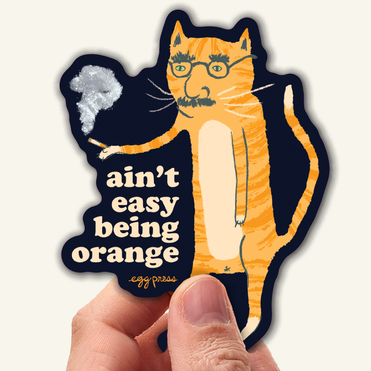 Egg Press Manufacturing - Orange Cat Vinyl Sticker