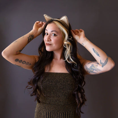 Luxe Cat Ears | Gold Sparkle | Halloween