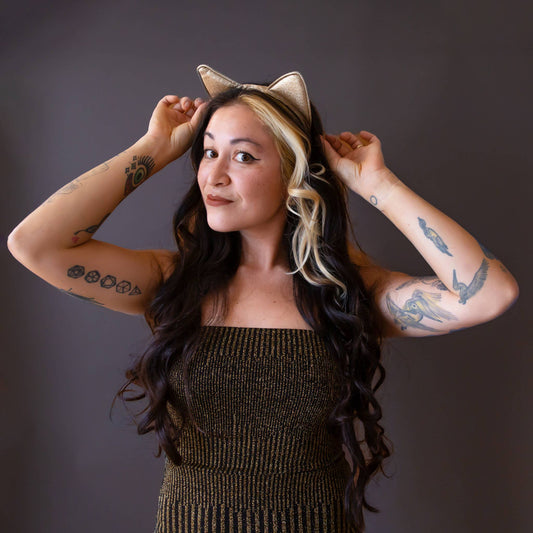 Luxe Cat Ears | Gold Sparkle | Halloween