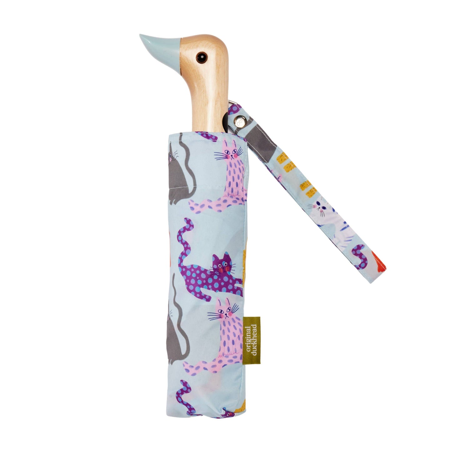 Arty Cat Duck Umbrellas (Fuchsia/Lime/Ice)