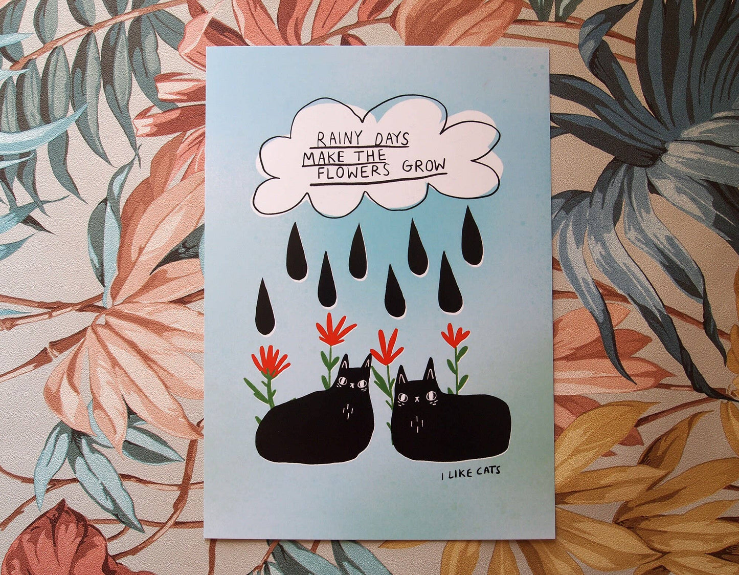 I LIKE CATS - Inspirational Quote and Black Cats Print