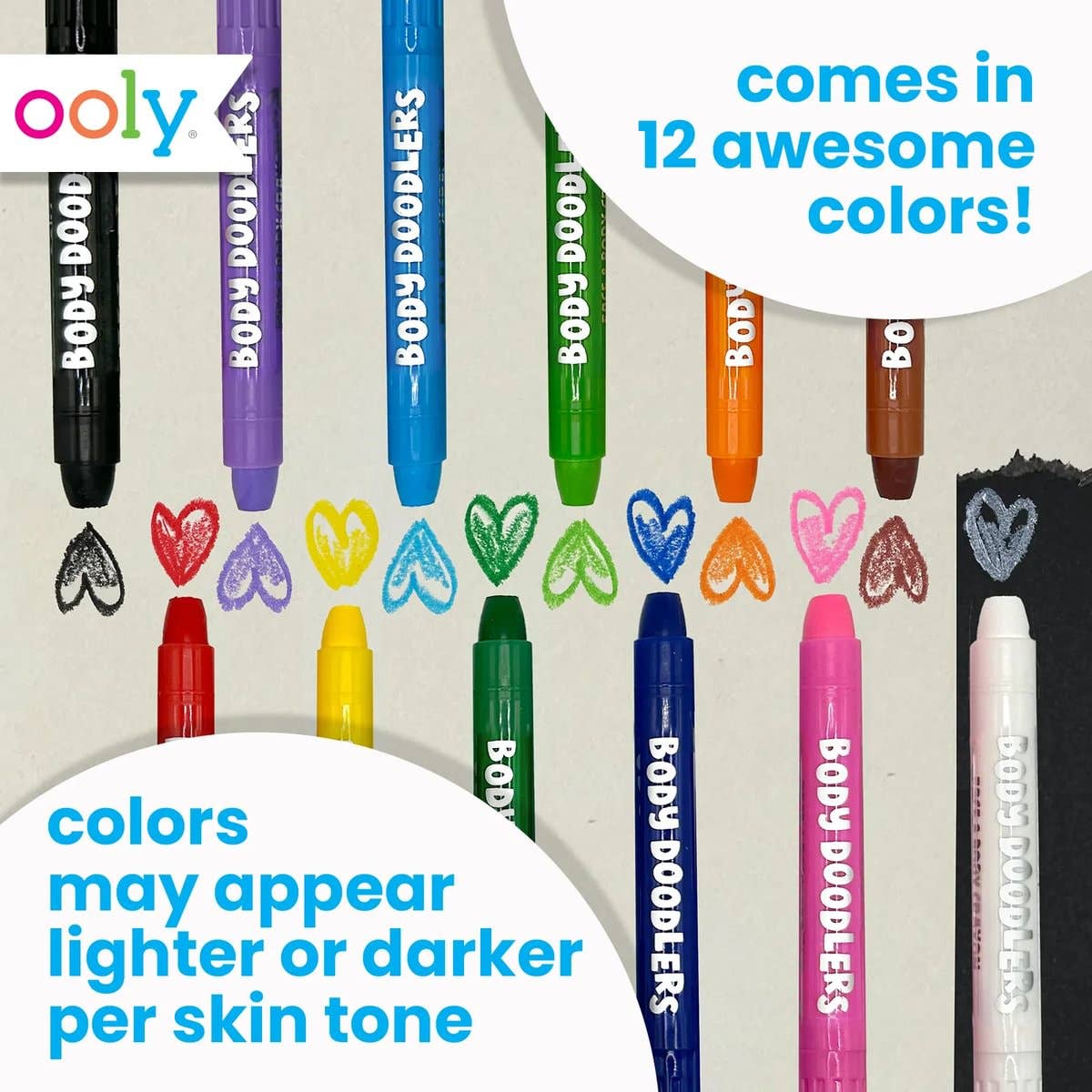 OOLY - Body Doodlers: Face & Body Crayons (Set of 12)