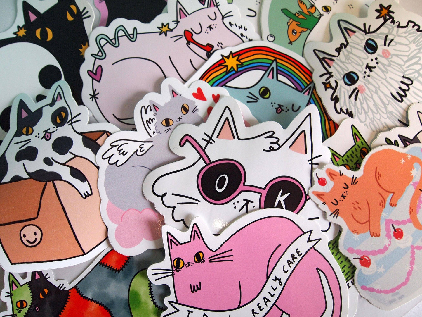 Cute Queer Cat Rainbow Die Cut Vinyl Sticker
