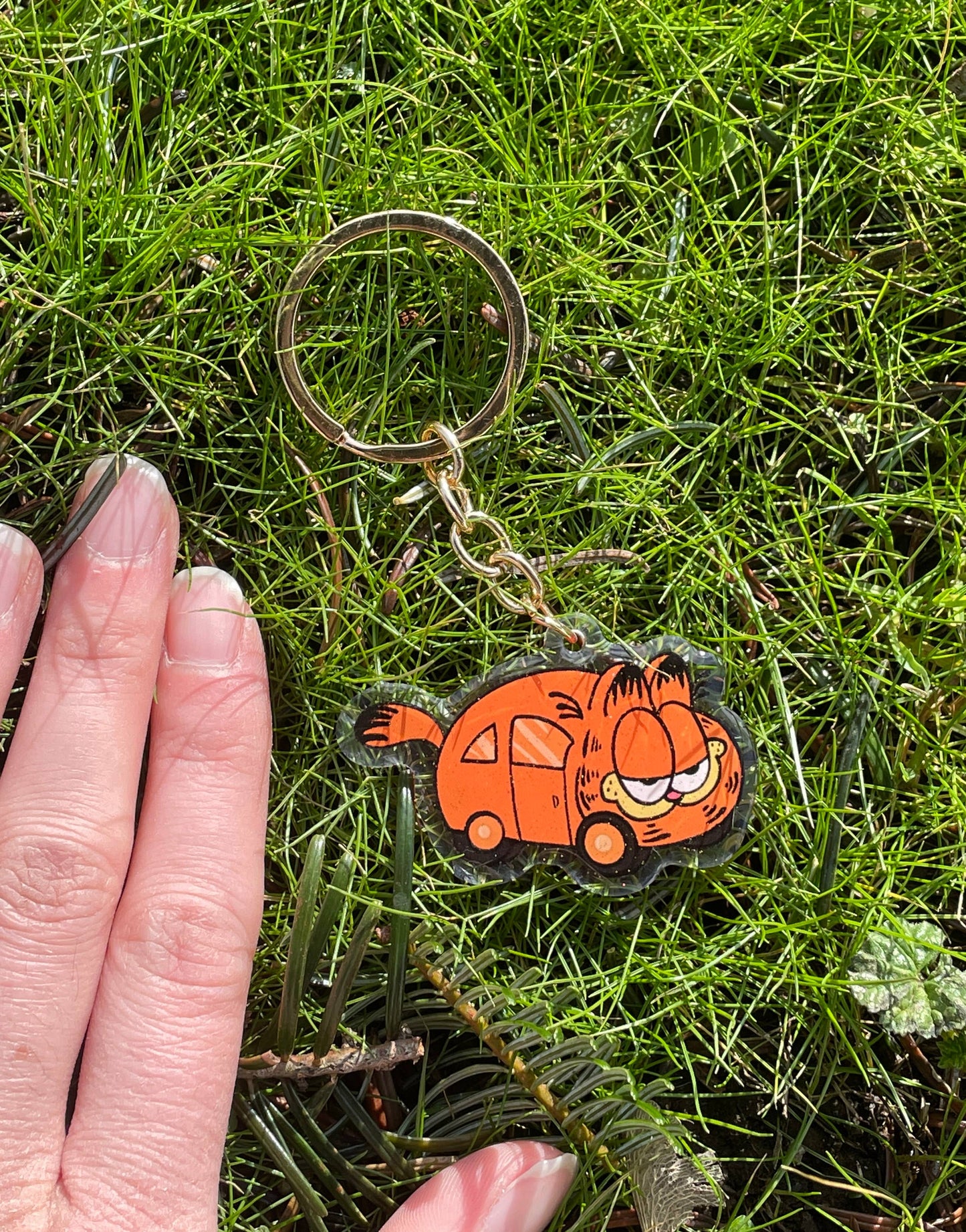 Garfmobile Sparkly Keychain