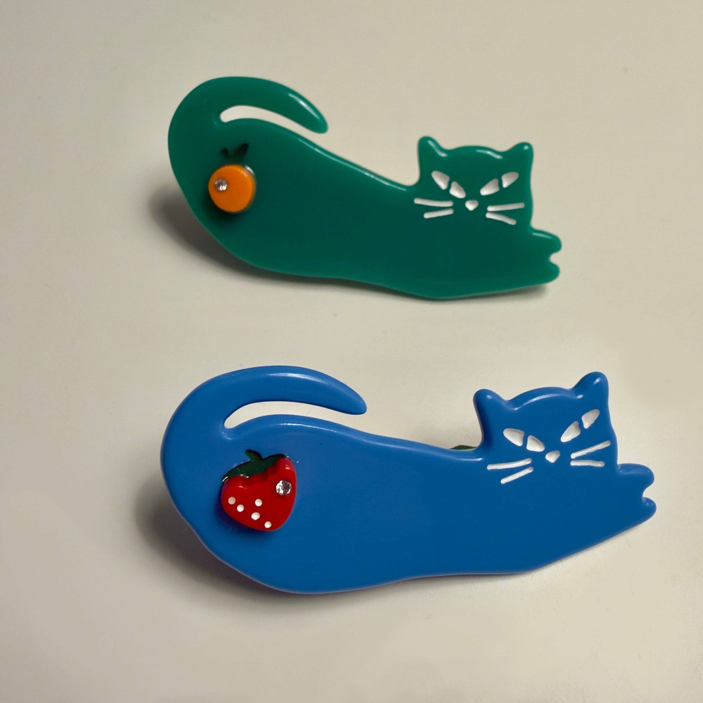 Fruit Cats Hair Clip Duo