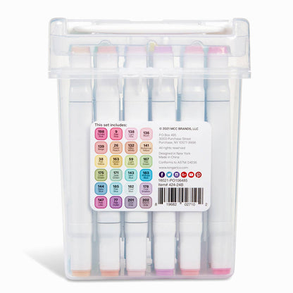 PRO Double-Ended Alcohol Markers - 24 Pastel Colors