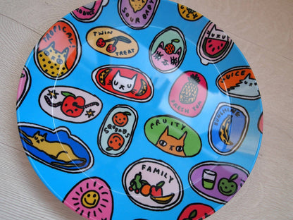 Cat Fruit Illustrated Plastic Snack Plate
