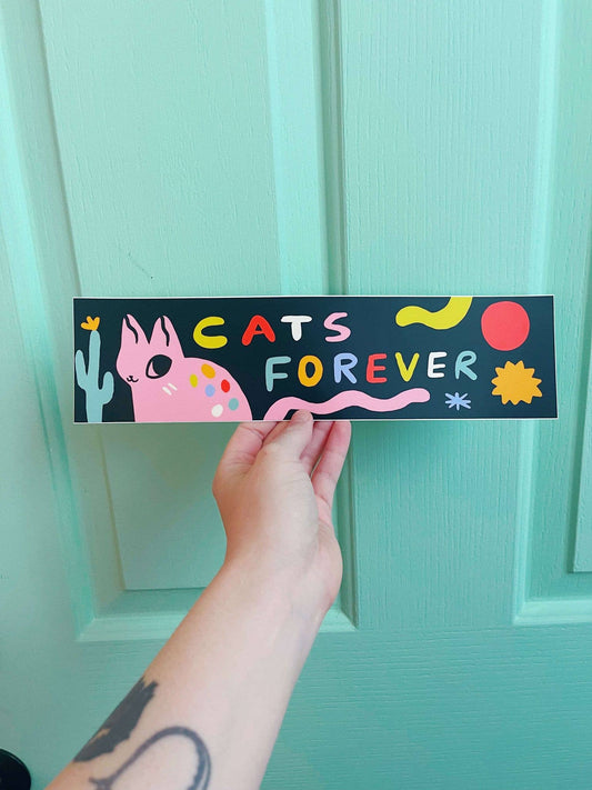 Cats forever matte vinyl waterproof giant bumper sticker