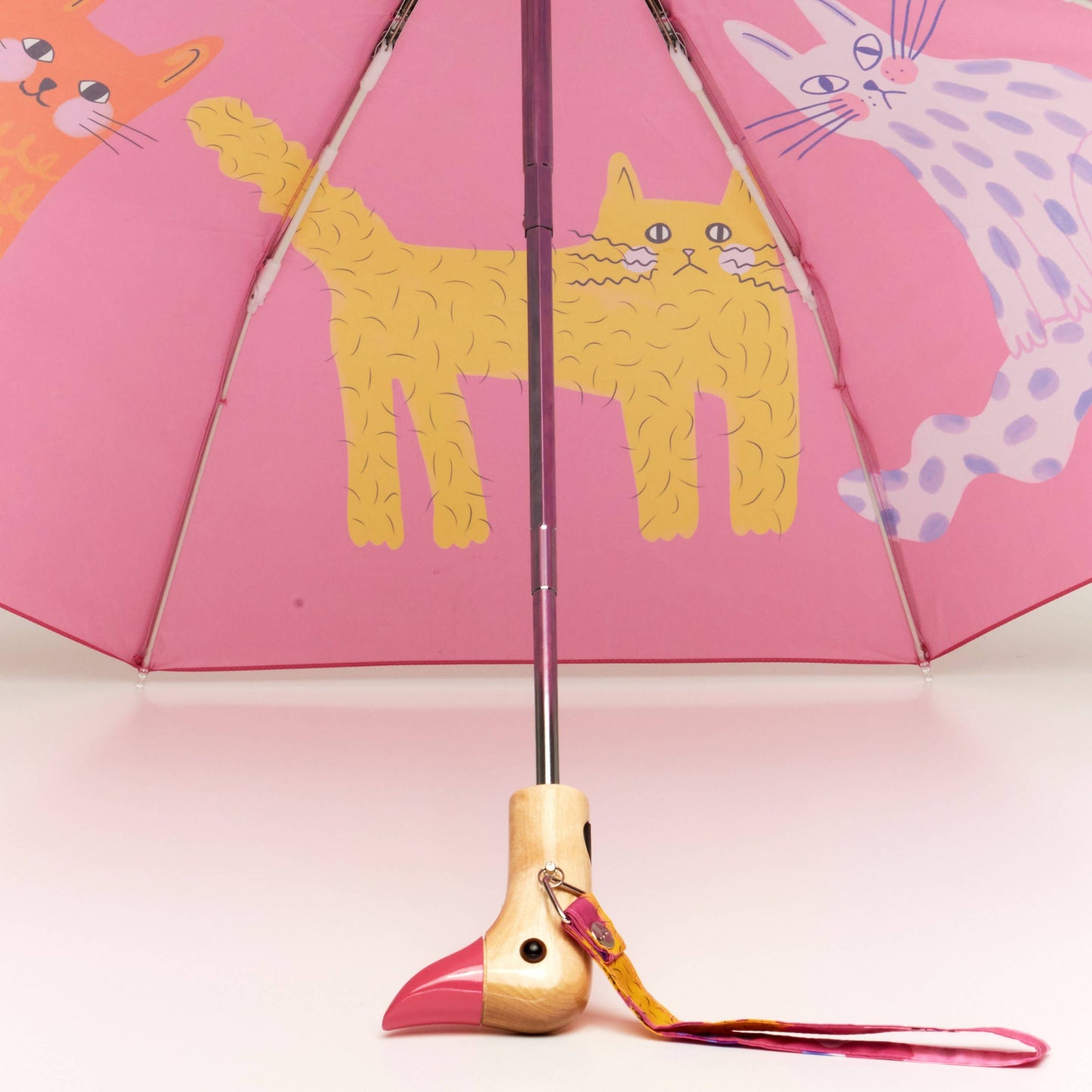 Arty Cat Duck Umbrellas (Fuchsia/Lime/Ice)
