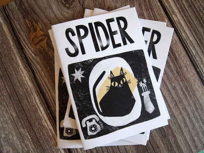 Spider Mini Cat Book Zine With Black Cat Illustrations