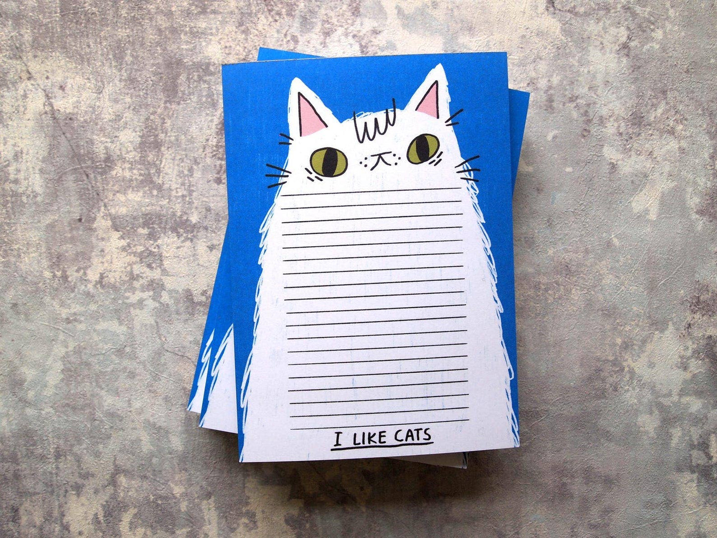 A6 Cat notepad, illustrated notepad, I like cats