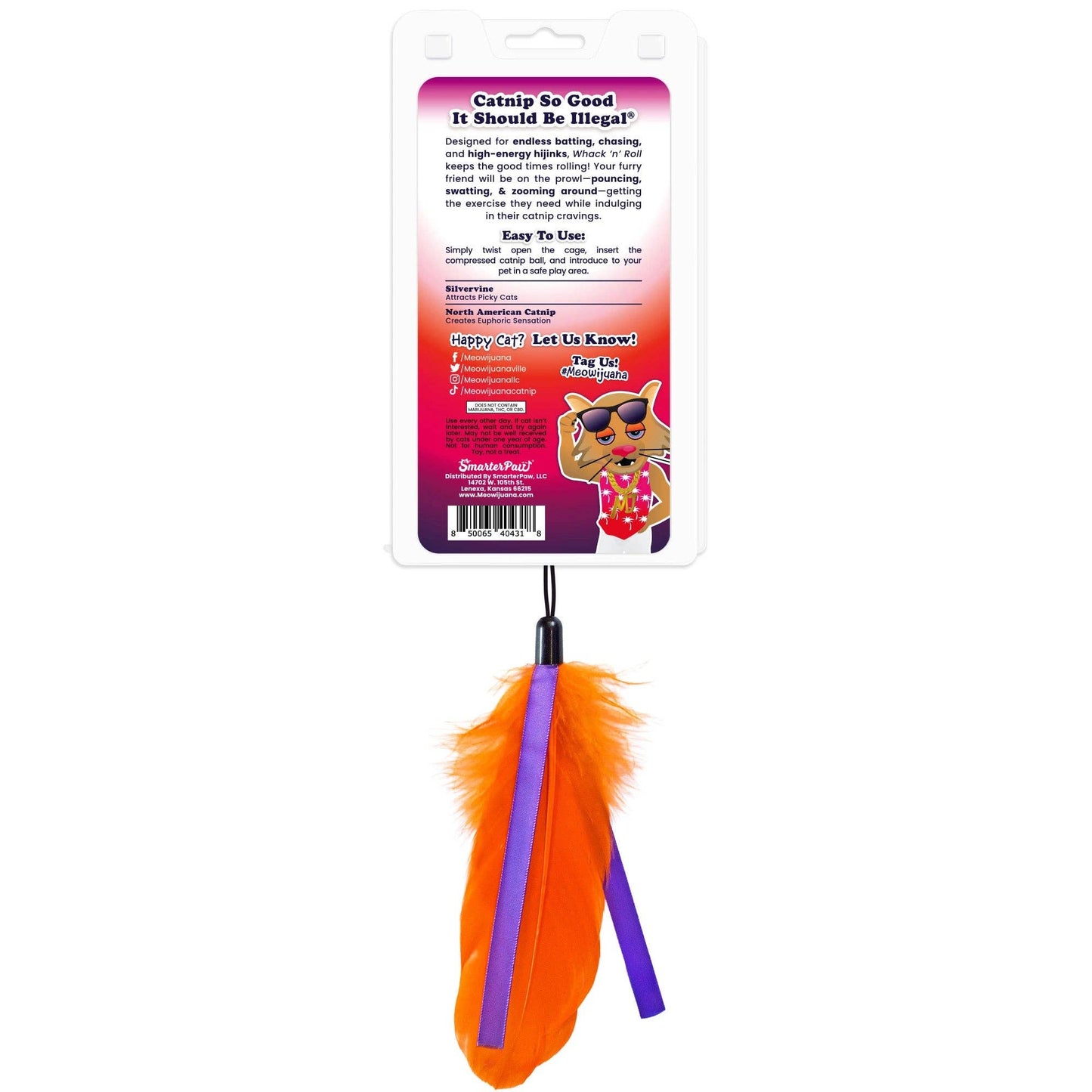 Whack n Roll Purrple Passion Catnip Ball /w Cage