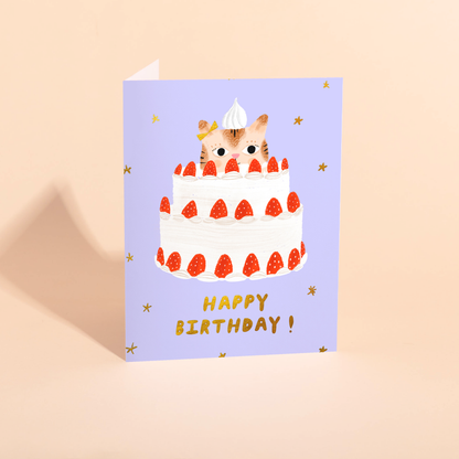 Carolyn Suzuki - KITTY CAKE - Birthday Card