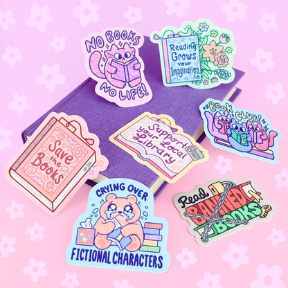 Turtle's Soup - No Books No Life, Cute, Cats, Reader, Bookish, Vinyl Sticker