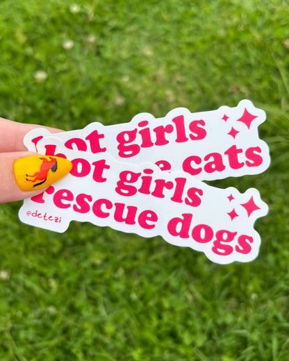 Hot Girls Rescue Cats Vinyl Sticker
