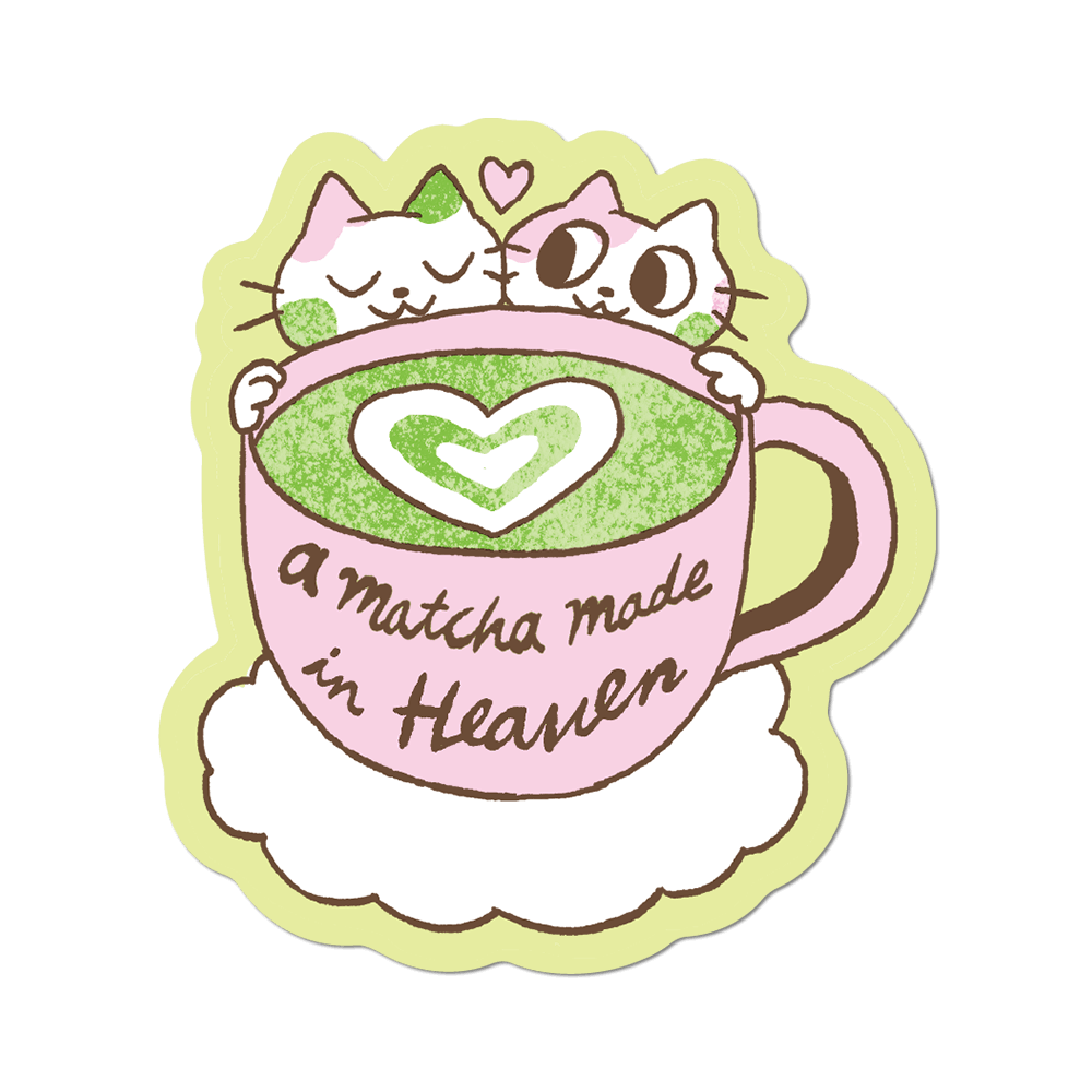 A Matcha Made in Heaven by Apply - Die-Cut Sticker (cafe)