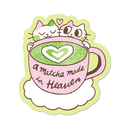 A Matcha Made in Heaven by Apply - Die-Cut Sticker (cafe)