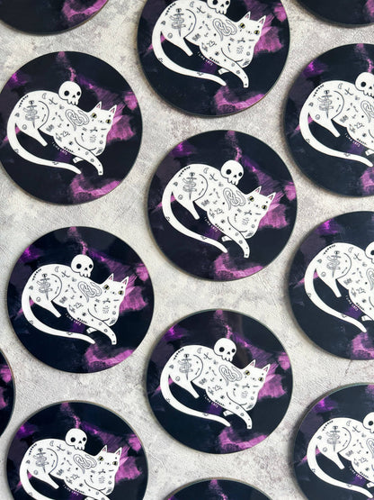 I LIKE CATS - Tattoo Cat Art Drinks Coaster