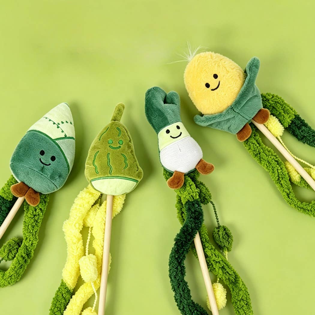Playful Vegetable Theme Cat Wand Toy