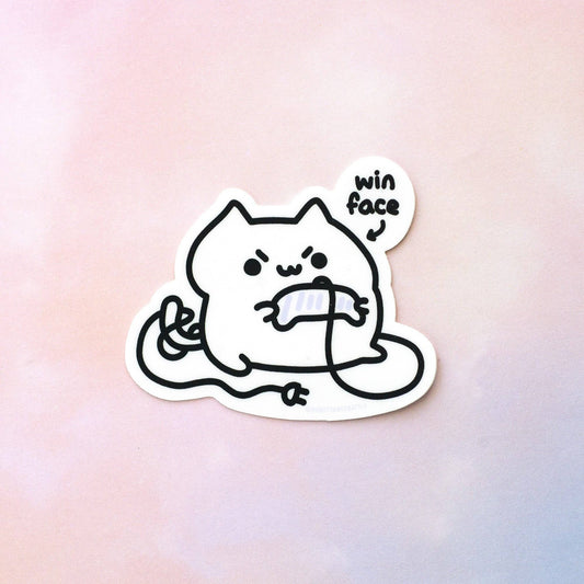 Win Face Game Cat Sticker