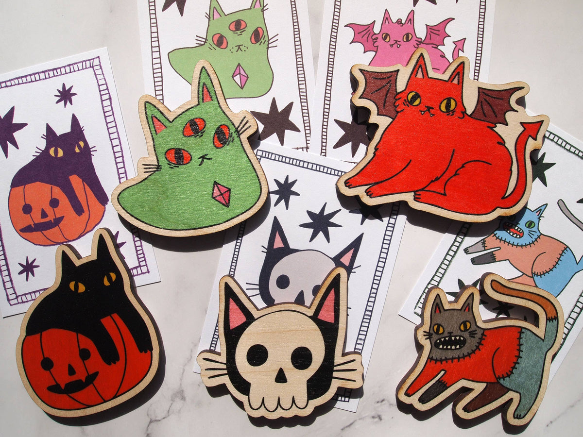 Halloween Wooden Fridge Magnet Blind Bag Mystery Bag
