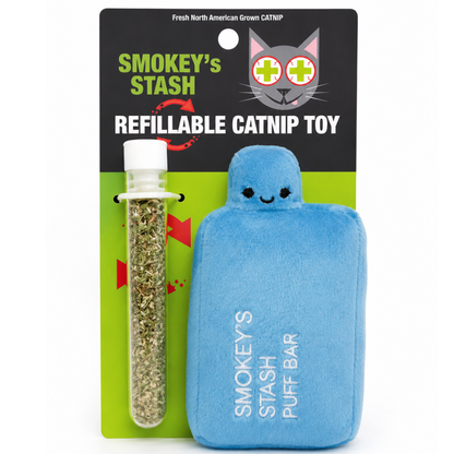 Refillable Blue Puff Bar with Catnip