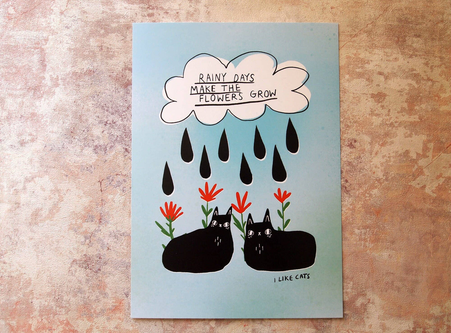 I LIKE CATS - Inspirational Quote and Black Cats Print