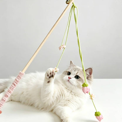 Moo - Flower Bell Cat Teaser Wand Toy