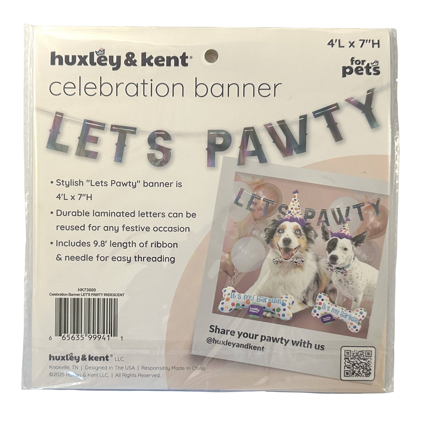 Let's Pawty Iridescent Celebration Banner