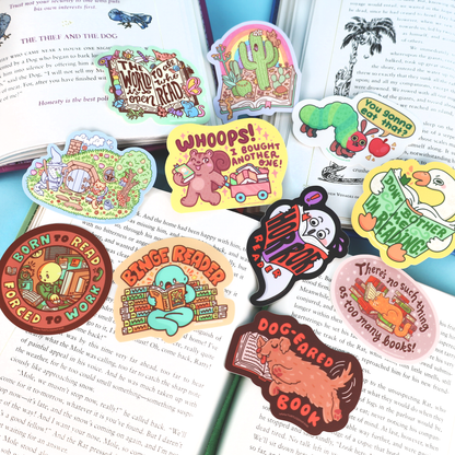 Never Too Many Books | Bookish | Cats | Vinyl Sticker