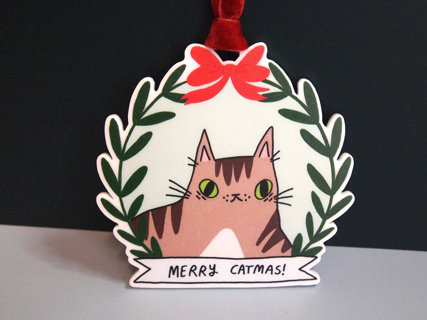 I LIKE CATS - Tabby Cat Christmas Tree Ornament Decoration