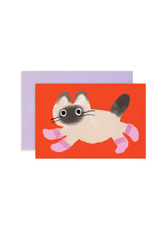 Cat Socks – Cute & Funny Cat Mini Note Card