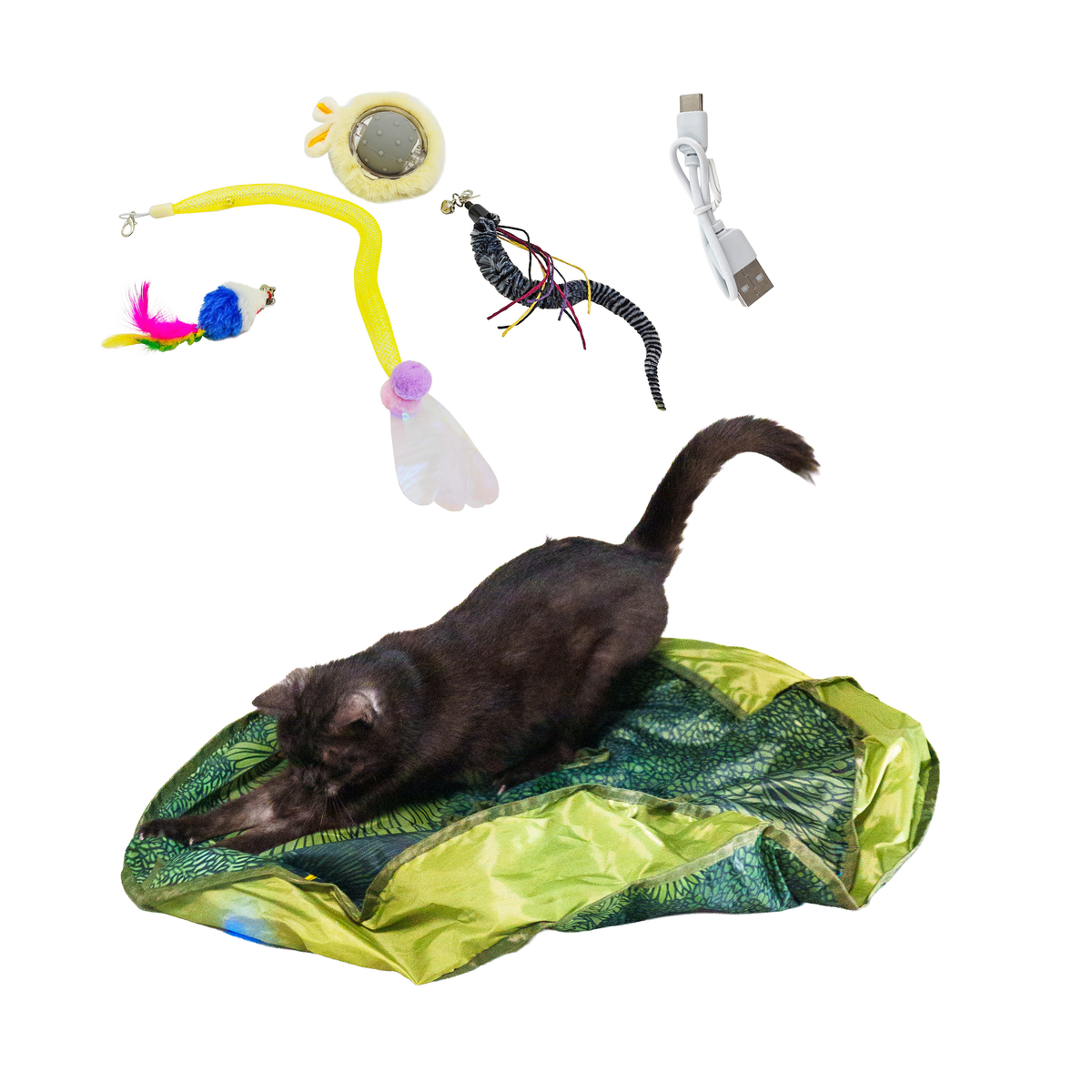 Pounce Mat 2.0- Hunting Toy- 2-in-1 Toy with interactive ball