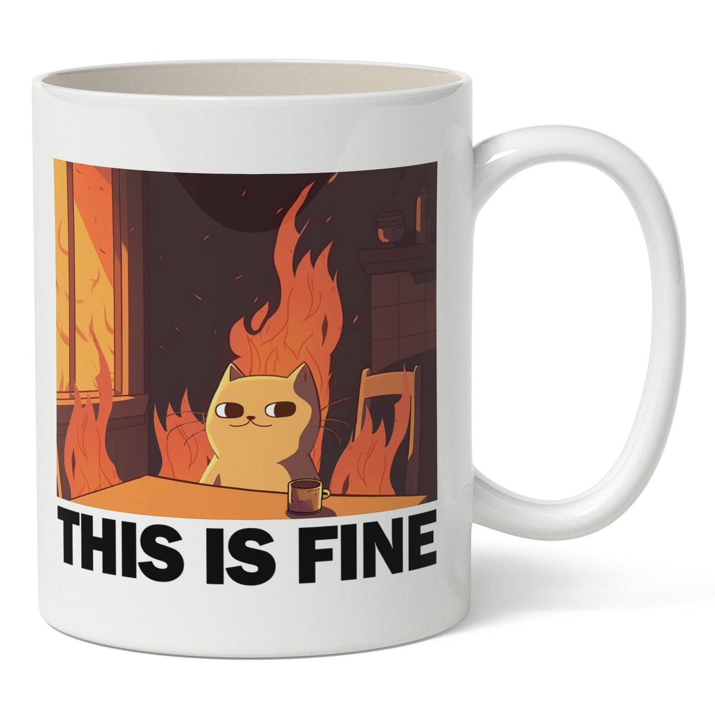 This Is Fine Cat Mug