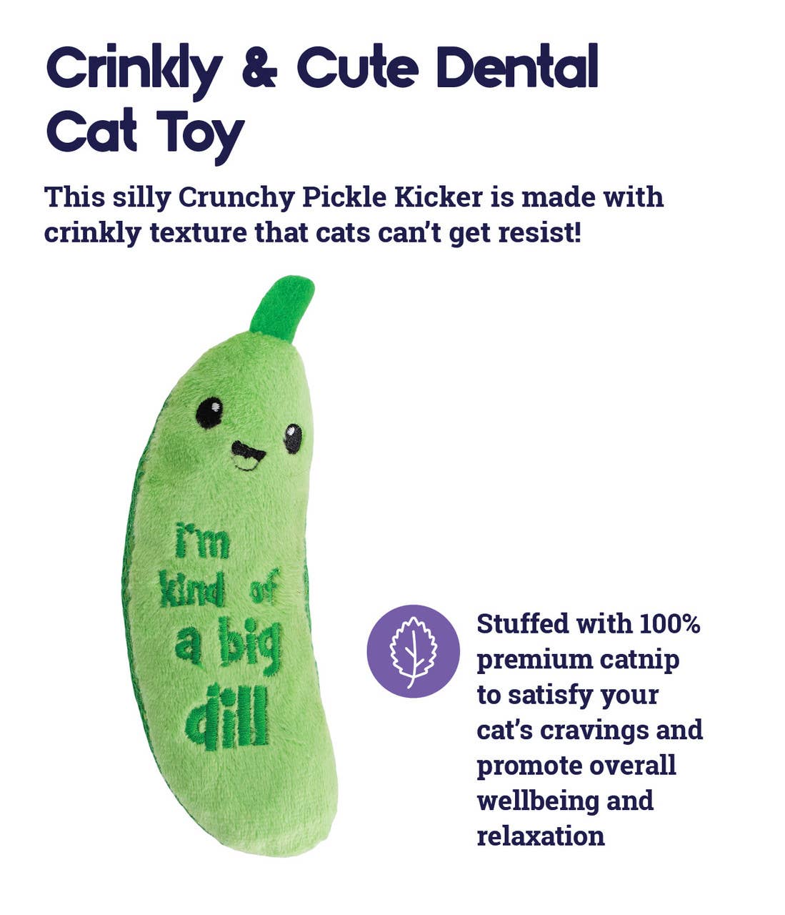 Crunchy Pickle Kicker Cat Toy Green