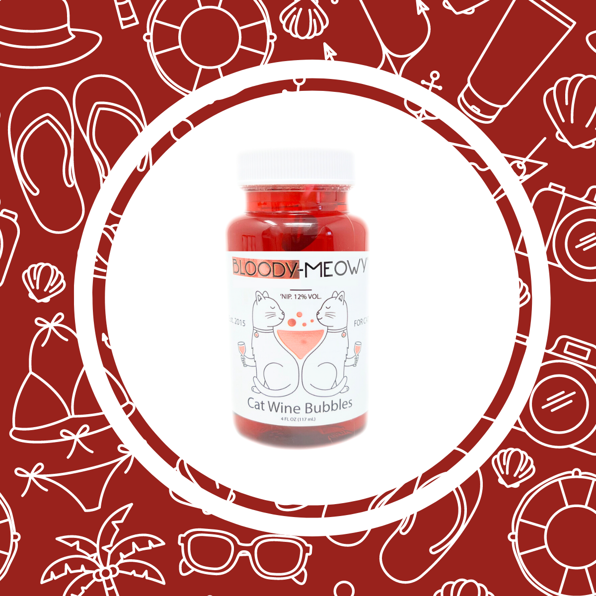Bloody-Meowy Cat Wine Bubbles Non-Toxic Catnip Bubbles