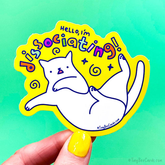 Dissociating Cat Vinyl Sticker