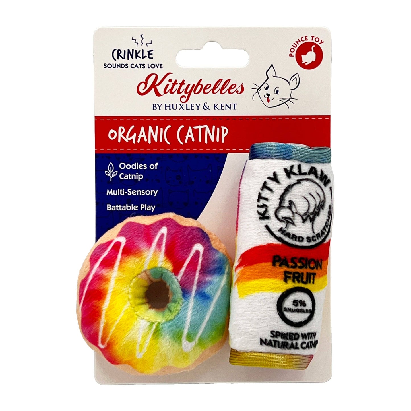 Huxley & Kent - Donut & Kitty Klaw Passion Fruit 2pk Cat Toy