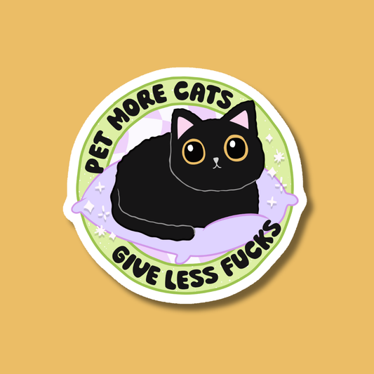 Indigo Maiden - Pet More Cats Give Less Fucks Sticker